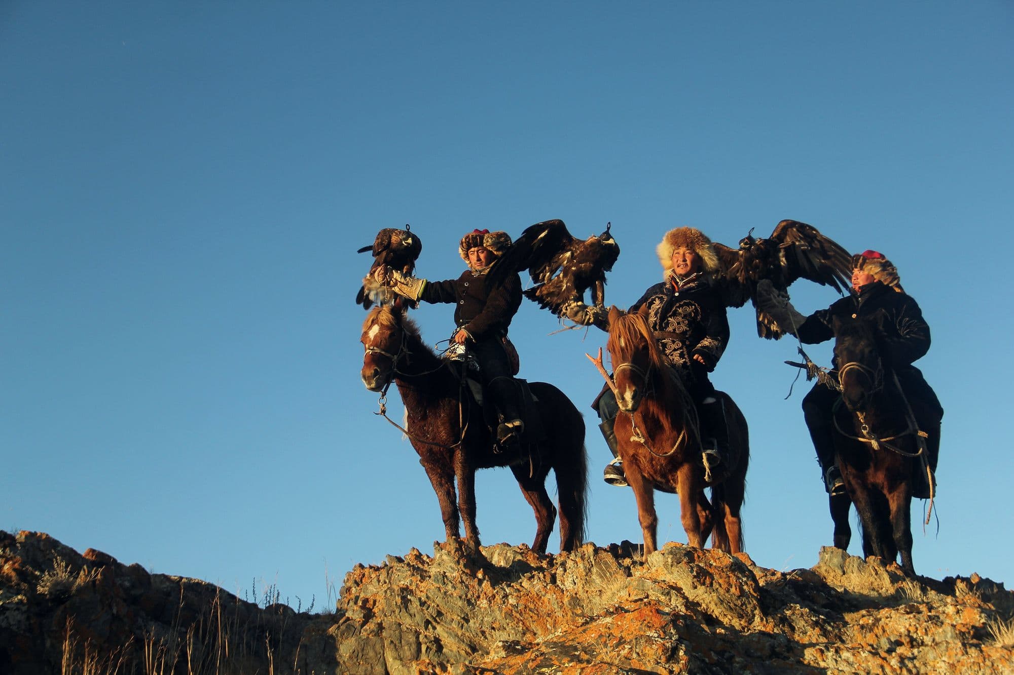 Golden Eagle traditional and folk festival competition part. Western Mongolia, Bayan Ulgii province