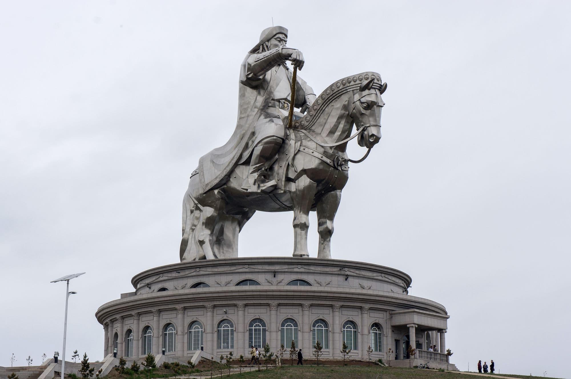 A photograph of Genghis Khan equestrian statue.