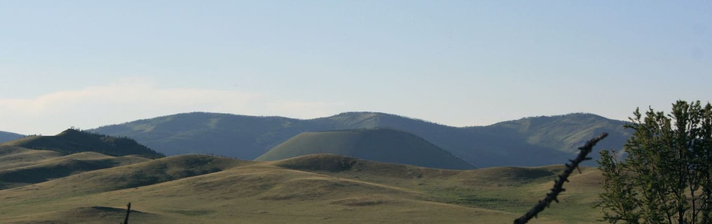 Uran Togoo, an old volcano crater. View from Tulga Togoo, Bulgan aimag, Mongolia